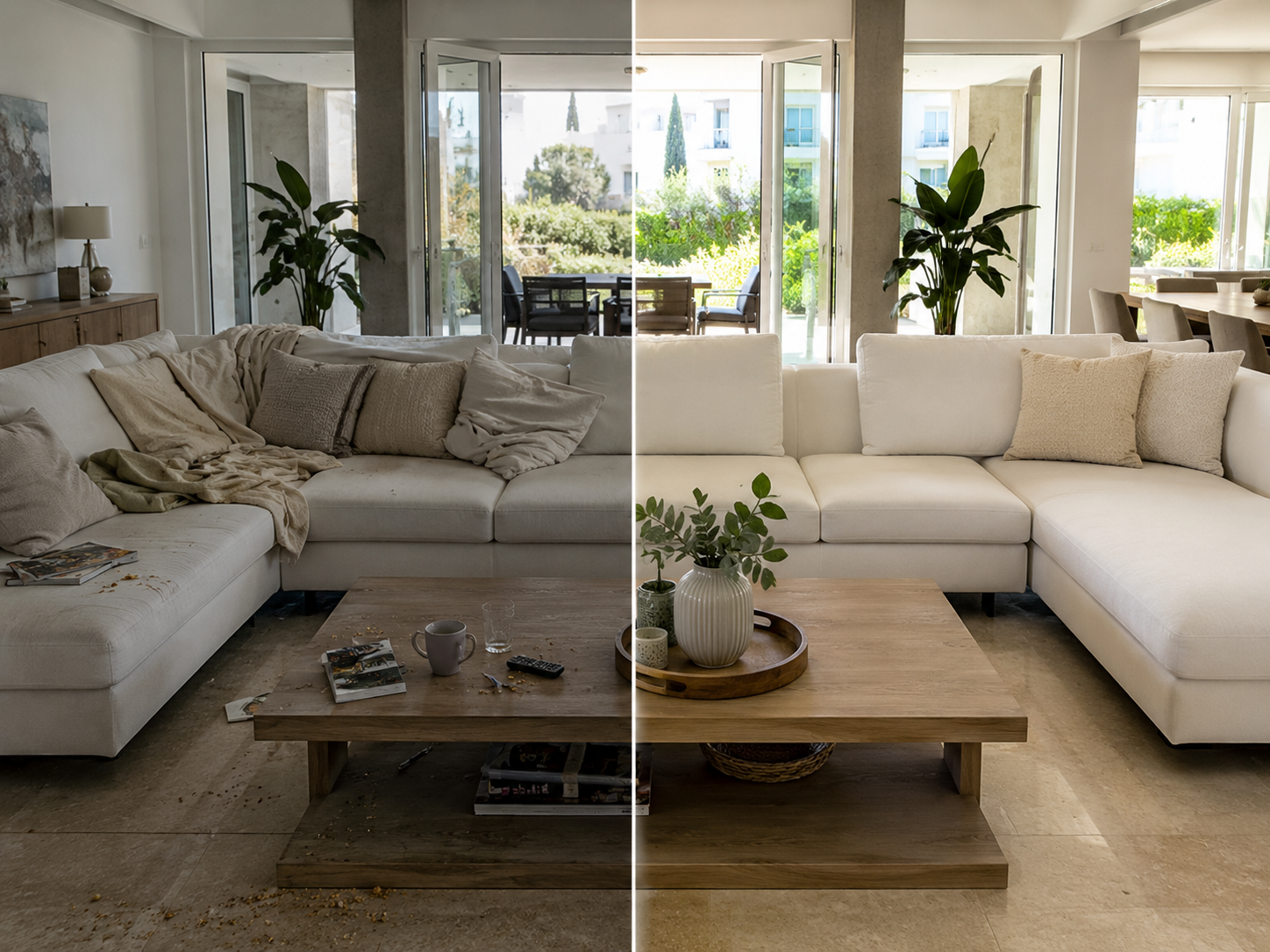 Bright, carefully maintained modern living space